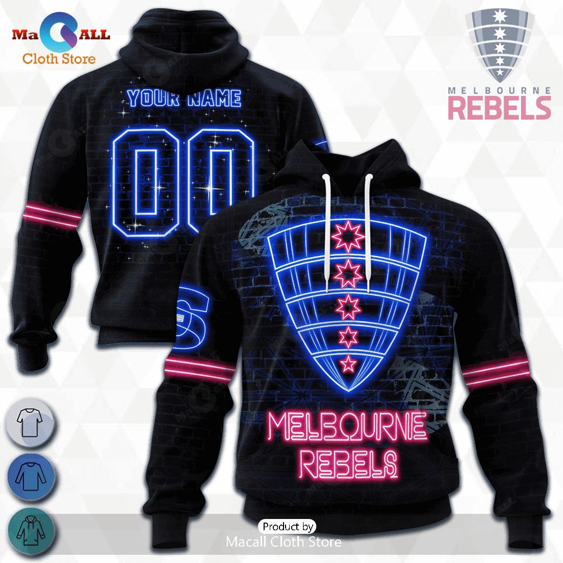 HOT Melbourne Rebels Super Rugby Neon Personalized Hoodie Sweatshirt 3D HOT Melbourne Rebels Super Rugby Neon Personalized Hoodie Sweatshirt 3D