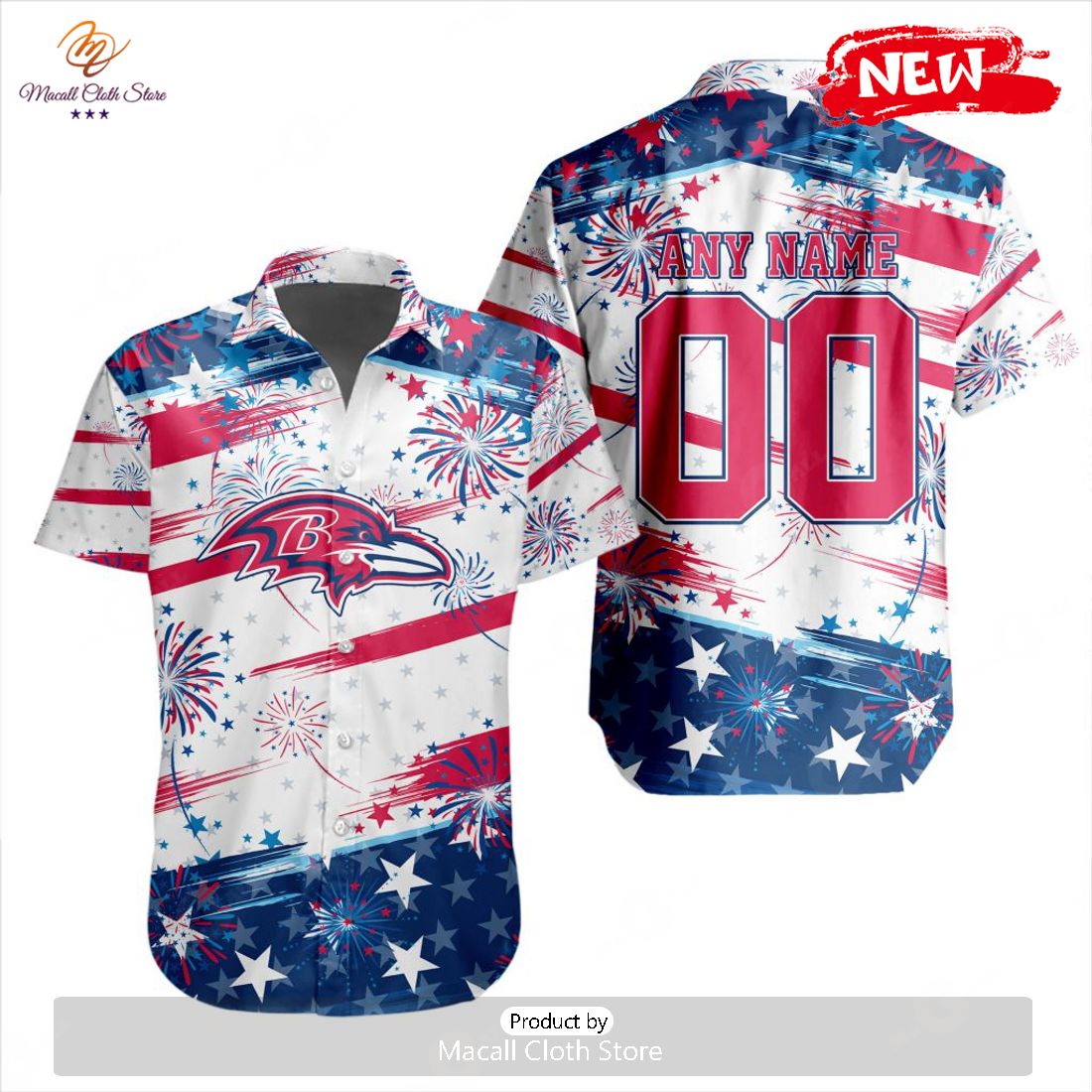 Personalized NFL Baltimore Ravens Special Design For Independence Day 4th Of July Hawaiian Shirt Personalized NFL Baltimore Ravens Special Design For Independence Day 4th Of July Hawaiian Shirt