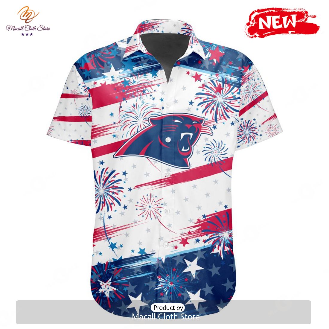 Personalized NFL Carolina Panthers Special Design For Independence Day 4th Of July Hawaiian Shirt