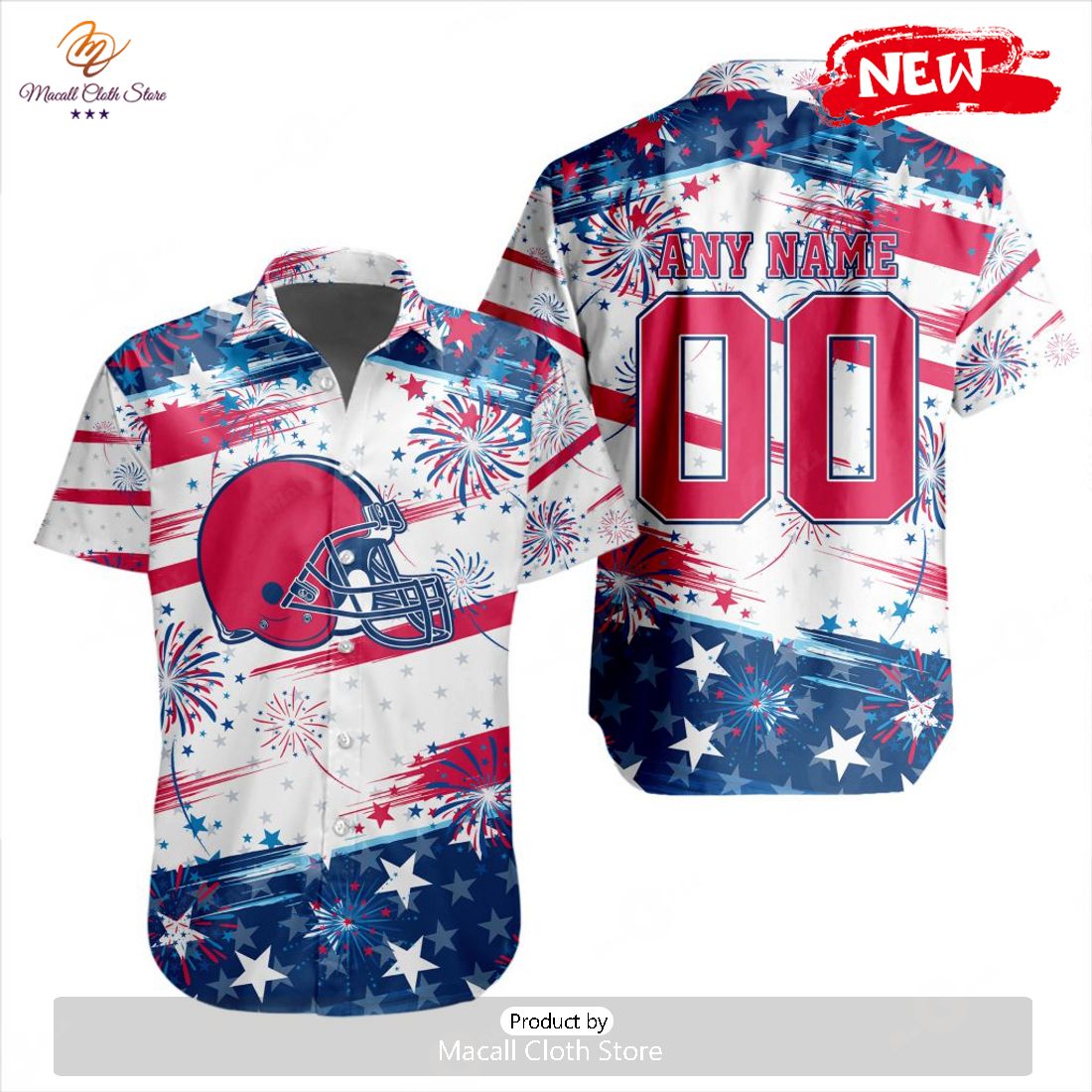 Personalized NFL Cleveland Browns Special Design For Independence Day 4th Of July Hawaiian Shirt Personalized NFL Cleveland Browns Special Design For Independence Day 4th Of July Hawaiian Shirt