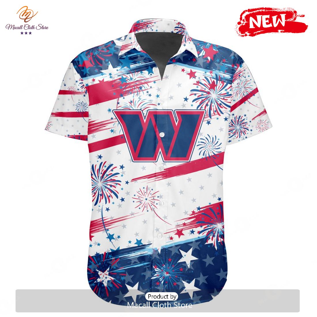 Personalized NFL Washington Commanders Special Design For Independence Day 4th Of July Hawaiian Shirt