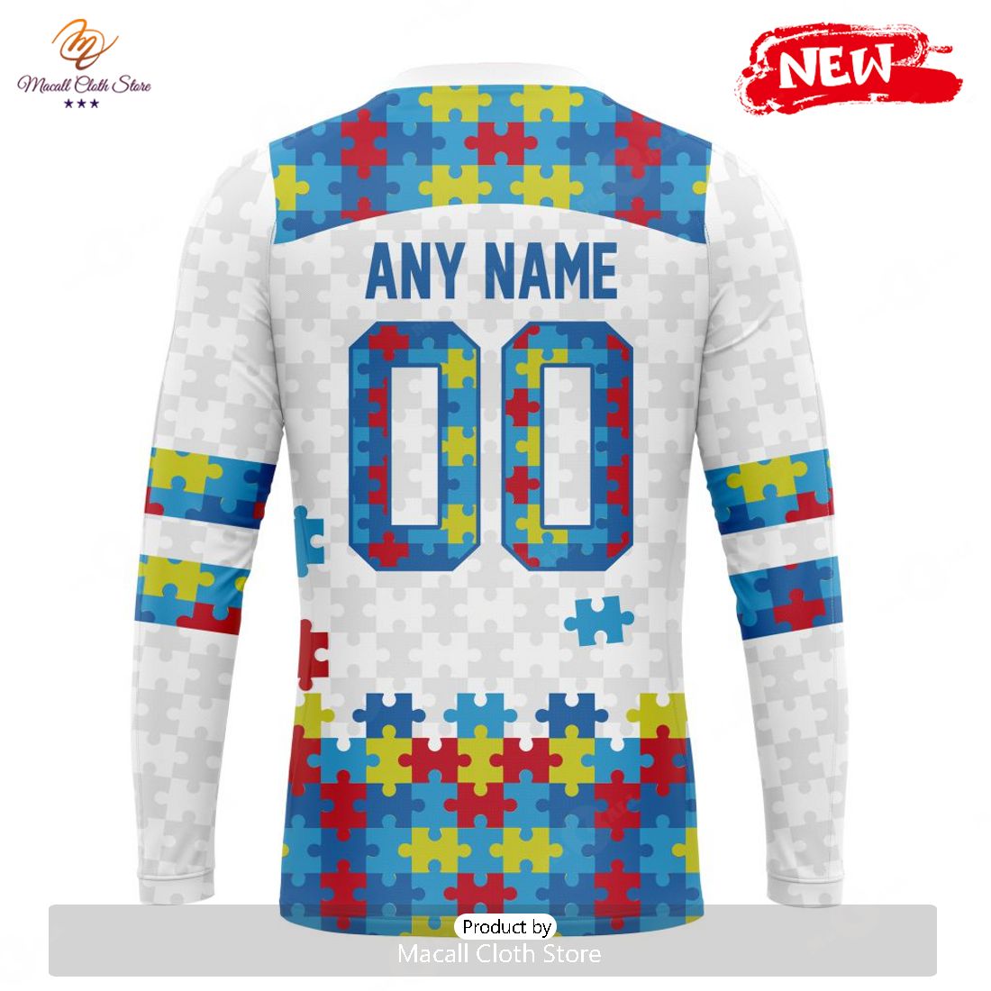 Custom Name And Number NFL Atlanta Falcons Special Autism Awareness Design  Hoodie - Torunstyle