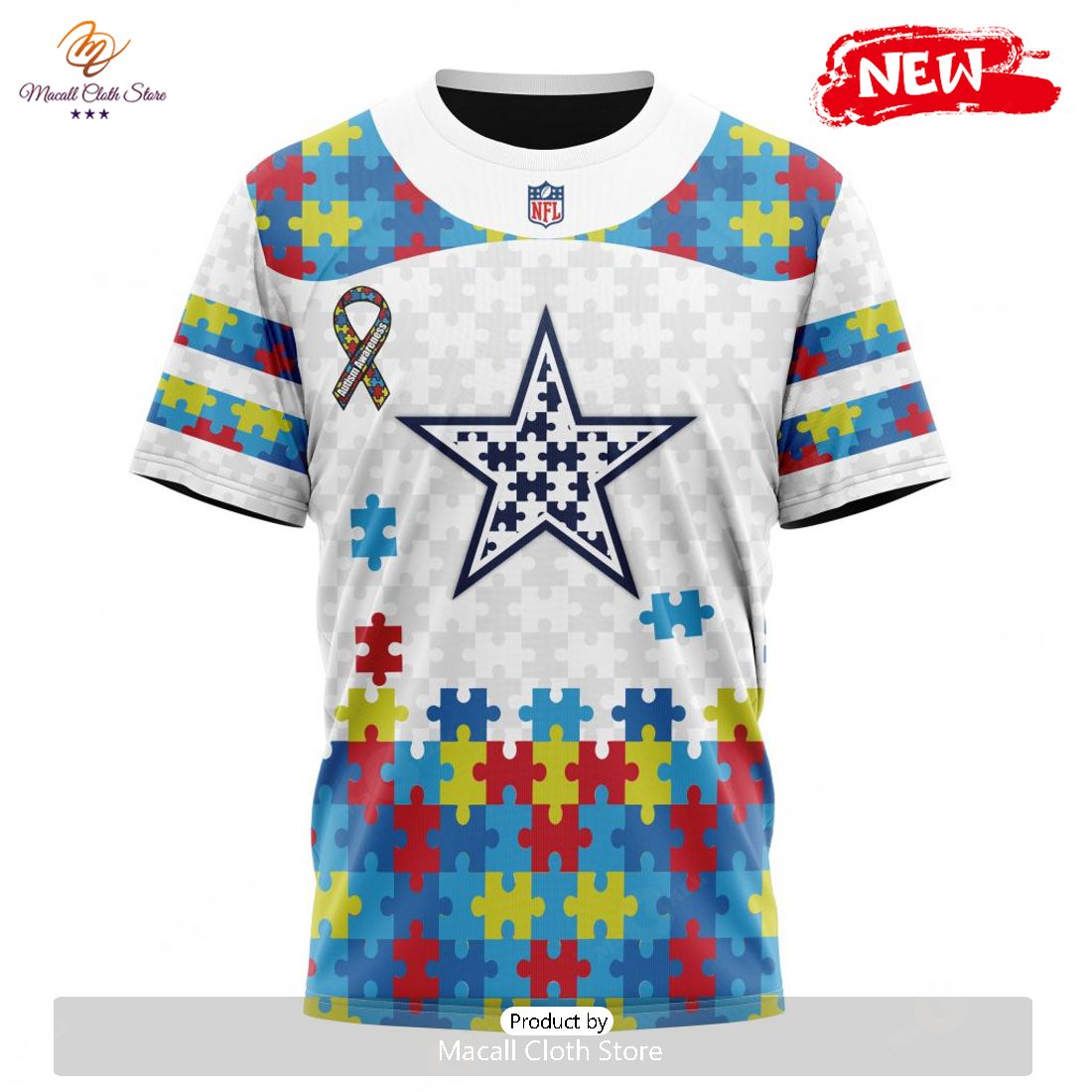 Personalized NFL Dallas Cowboys Special Autism Awareness Design Hoodie Sweatshirt 3D Personalized NFL Dallas Cowboys Special Autism Awareness Design Hoodie Sweatshirt 3D