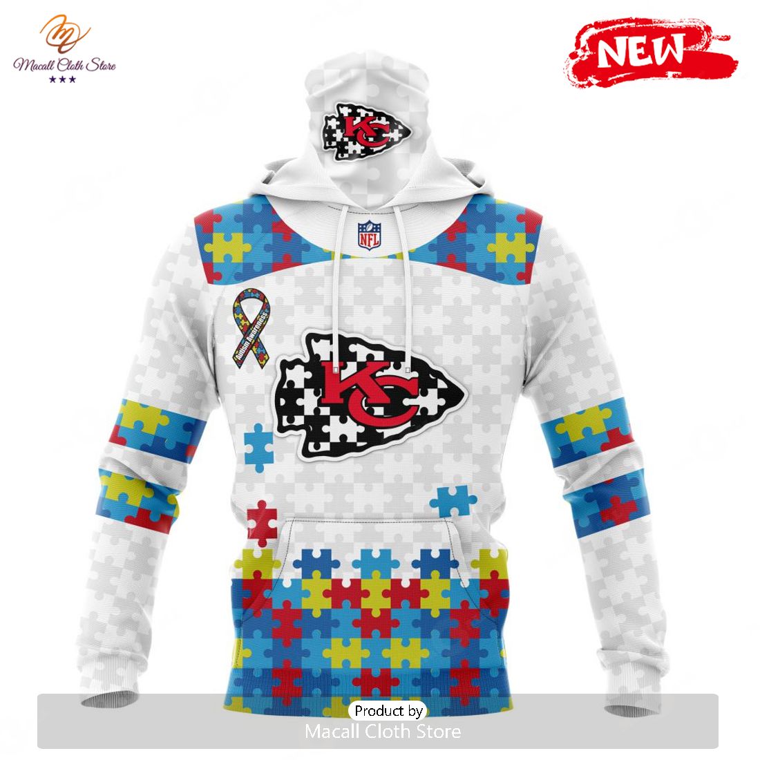 Kansas City Chiefs NFL Special Autism Awareness Design Hoodie T