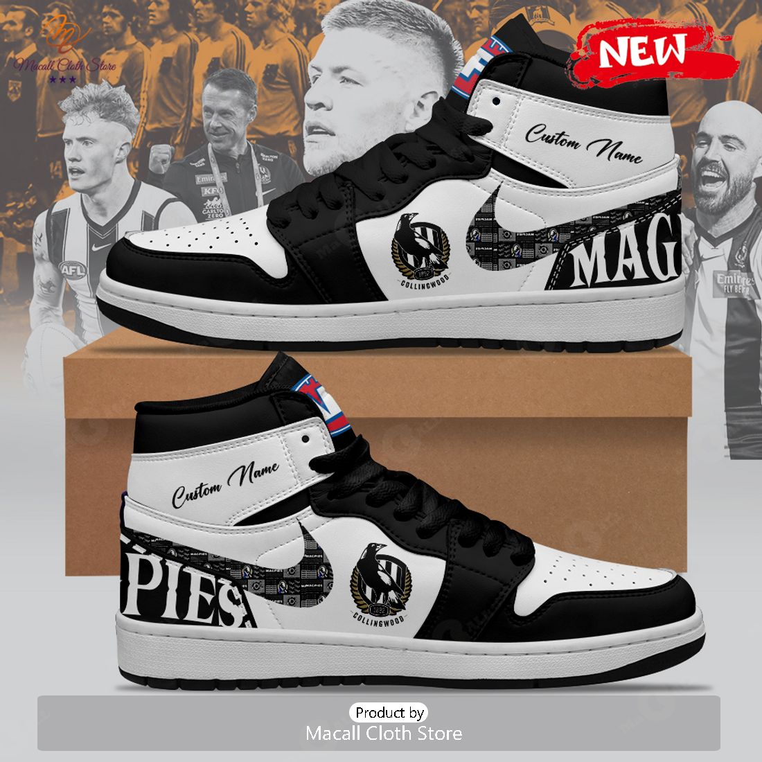 [TRENDING EDITION] AFL Collingwood Football Club Personalize Air Jordan High Top Sneaker