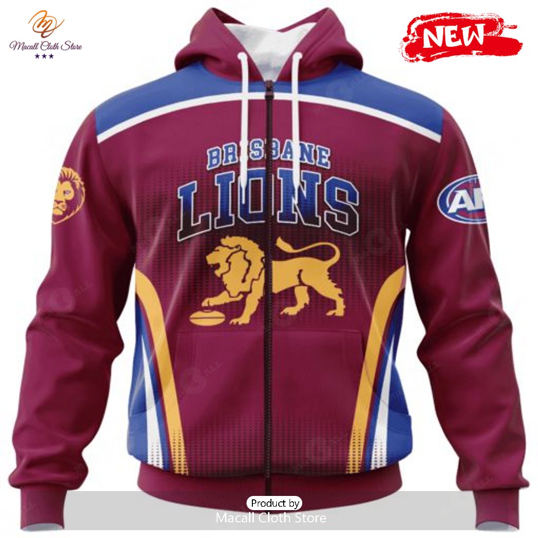 HOT Personalized AFL Brisbane Lions Special Sideline Design Hoodie Sweatshirt 3D