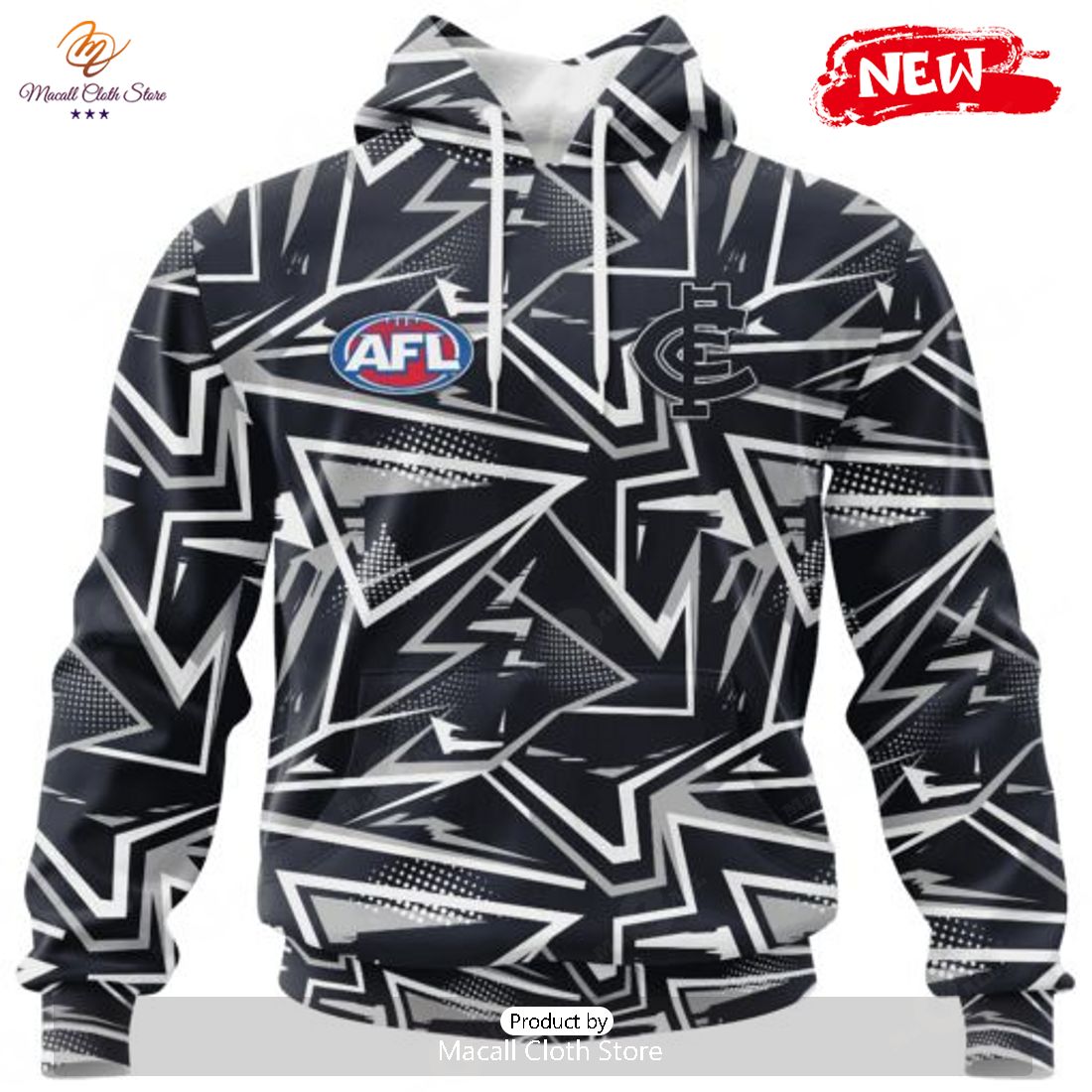 HOT Personalized AFL Carlton Football Club Special Abstract Design Hoodie Sweatshirt 3D HOT Personalized AFL Carlton Football Club Special Abstract Design Hoodie Sweatshirt 3D