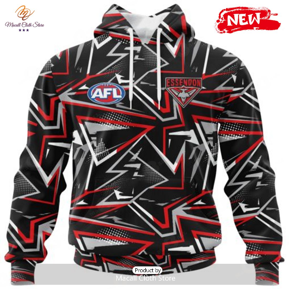 HOT Personalized AFL Essendon Football Club Special Abstract Design Hoodie Sweatshirt 3D HOT Personalized AFL Essendon Football Club Special Abstract Design Hoodie Sweatshirt 3D