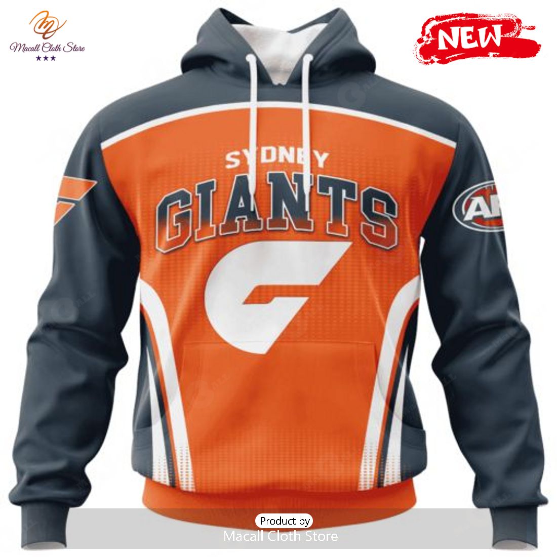 HOT Personalized AFL Greater Western Sydney Giants Special Sideline Design Hoodie Sweatshirt 3D