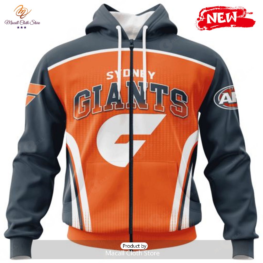 HOT Personalized AFL Greater Western Sydney Giants Special Sideline Design Hoodie Sweatshirt 3D