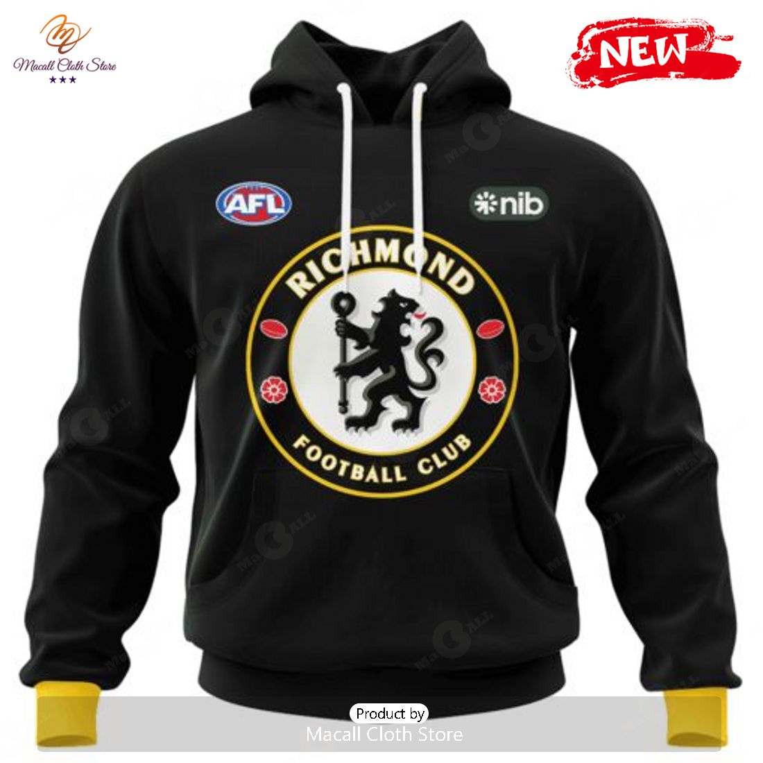 HOT Personalized AFL Richmond Tigers Special Mix Design Hoodie Sweatshirt 3D HOT Personalized AFL Richmond Tigers Special Mix Design Hoodie Sweatshirt 3D