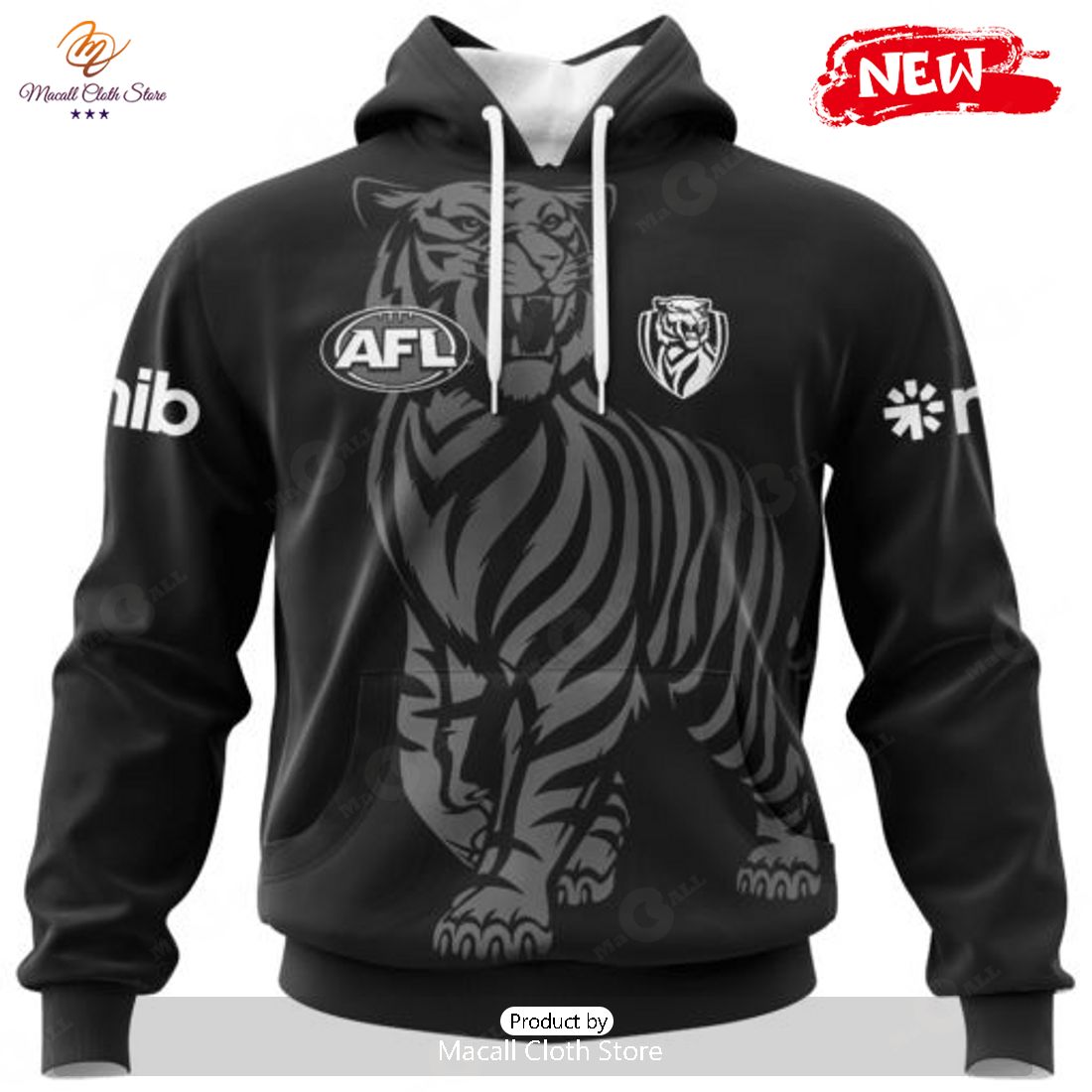 HOT Personalized AFL Richmond Tigers Special Monochrome Design Hoodie Sweatshirt 3D HOT Personalized AFL Richmond Tigers Special Monochrome Design Hoodie Sweatshirt 3D