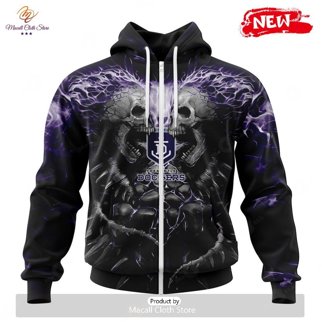 HOT AFL Fremantle Dockers Special Skull Art Design Hoodie Sweatshirt 3D