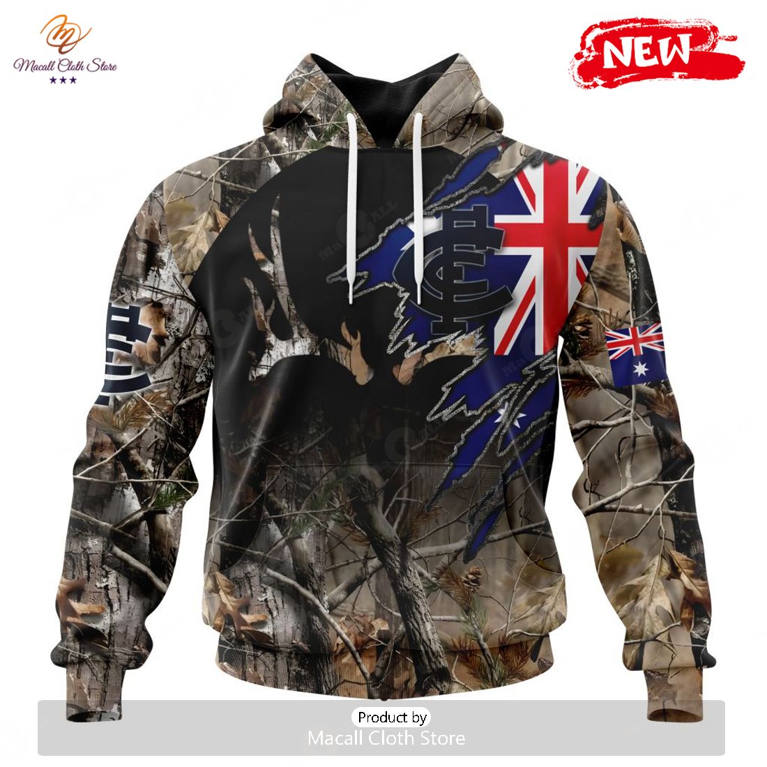 HOT Personalized AFL Carlton Football Club Special Camo Realtree Hunting Hoodie Sweatshirt 3D HOT Personalized AFL Carlton Football Club Special Camo Realtree Hunting Hoodie Sweatshirt 3D