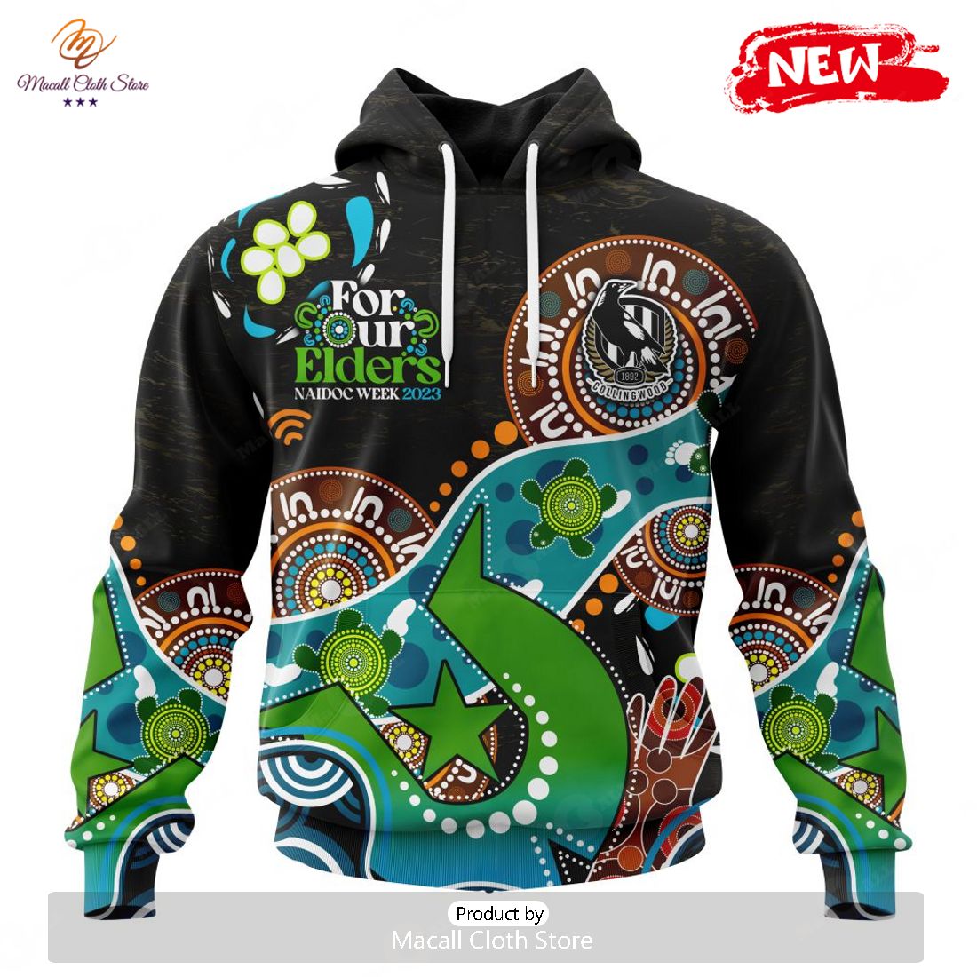 HOT Personalized AFL Collingwood Football Club Special Design For NAIDOC Week For Our Elders Hoodie Sweatshirt 3D HOT Personalized AFL Collingwood Football Club Special Design For NAIDOC Week For Our Elders Hoodie Sweatshirt 3D