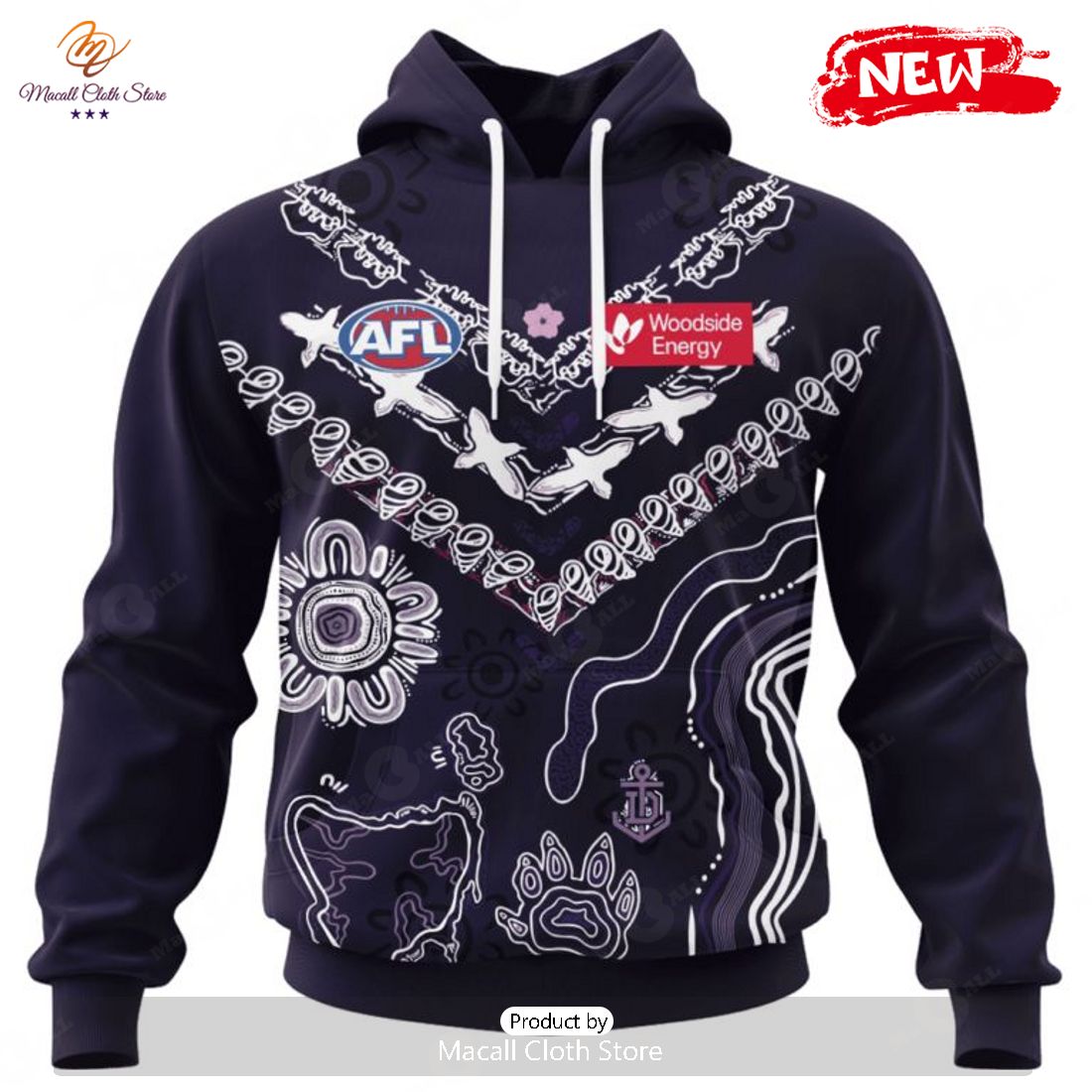 HOT Personalized AFL Fremantle Dockers Special Indigenous Design Hoodie Sweatshirt 3D