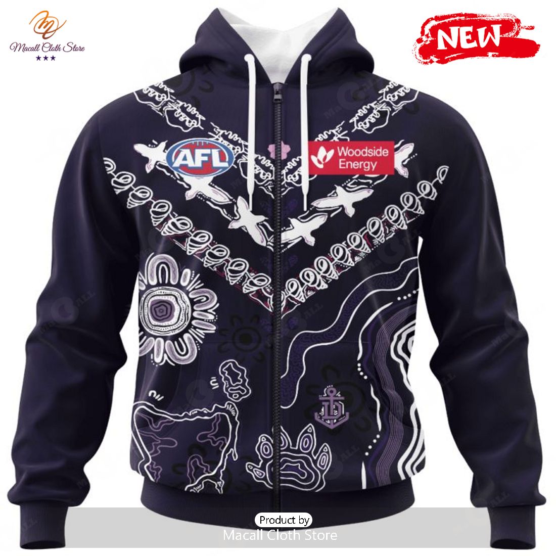 HOT Personalized AFL Fremantle Dockers Special Indigenous Design Hoodie Sweatshirt 3D