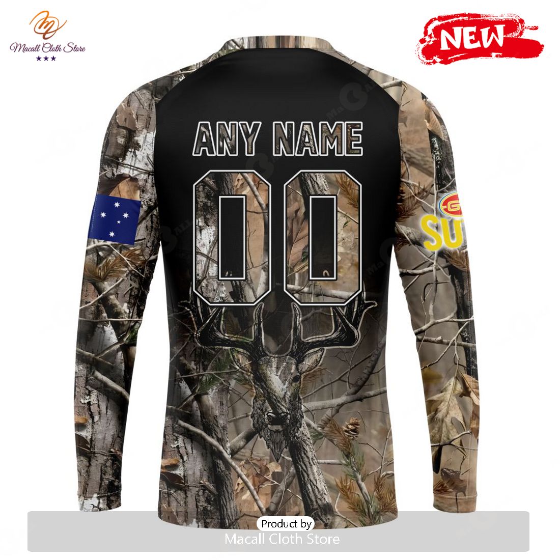 HOT Personalized AFL Gold Coast Suns Special Camo Realtree Hunting Hoodie Sweatshirt 3D HOT Personalized AFL Gold Coast Suns Special Camo Realtree Hunting Hoodie Sweatshirt 3D