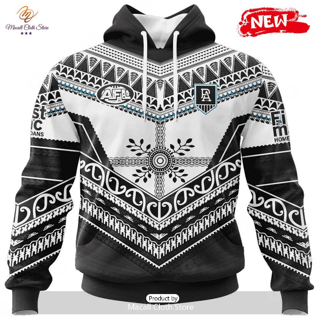 HOT Personalized AFL Port Adelaide Football Club Special Pasifika Design Hoodie Sweatshirt 3D HOT Personalized AFL Port Adelaide Football Club Special Pasifika Design Hoodie Sweatshirt 3D