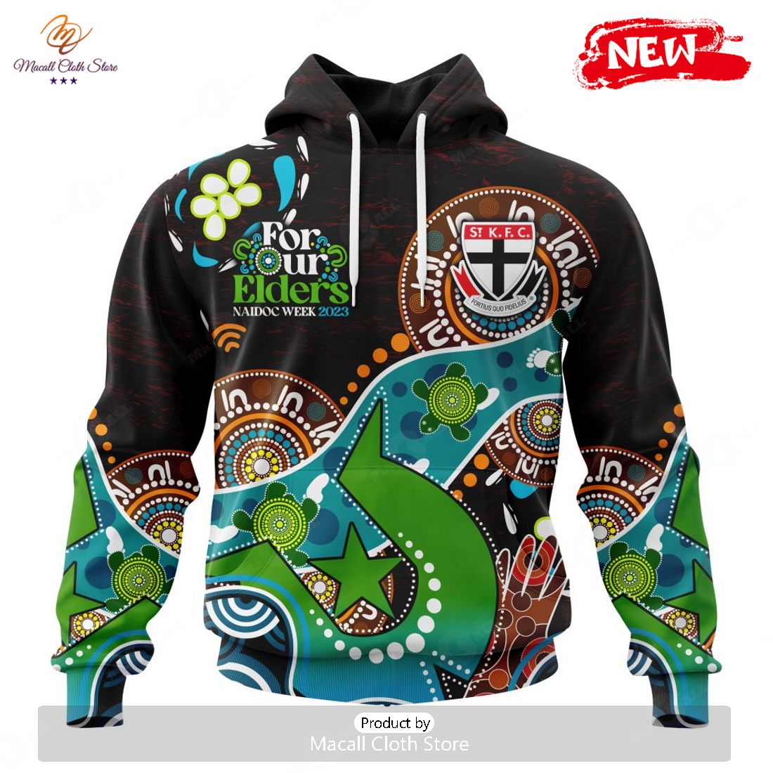 HOT Personalized AFL St Kilda Football Club Special Design For NAIDOC Week For Our Elders Hoodie Sweatshirt 3D HOT Personalized AFL St Kilda Football Club Special Design For NAIDOC Week For Our Elders Hoodie Sweatshirt 3D