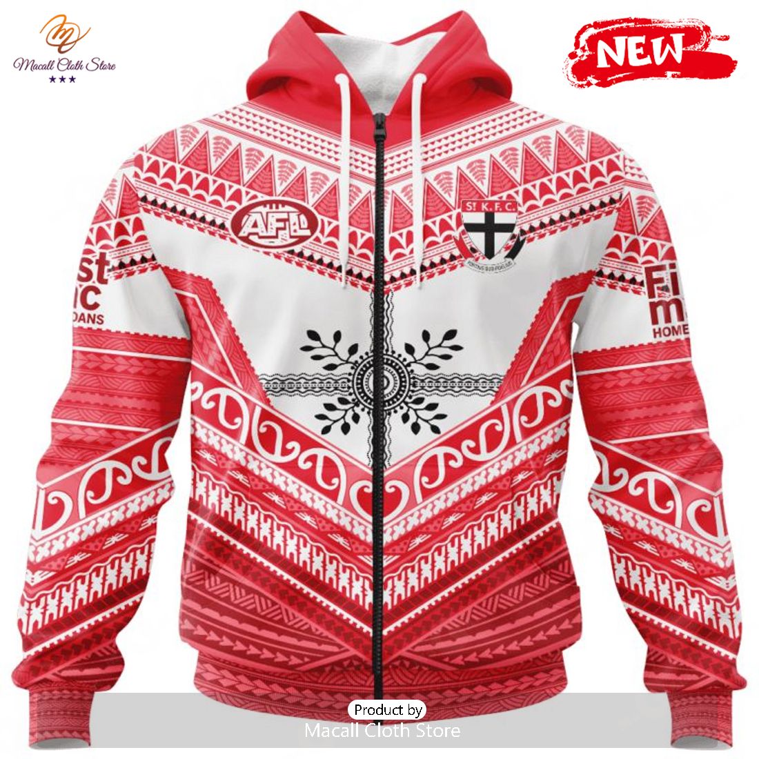 HOT Personalized AFL St Kilda Football Club Special Pasifika Design Hoodie Sweatshirt 3D