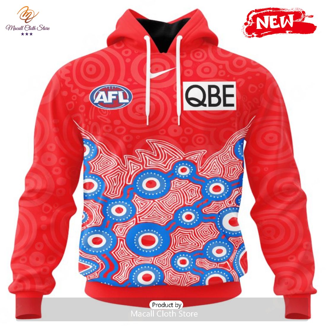 HOT Personalized AFL Sydney Swans Special Indigenous Design Hoodie Sweatshirt 3D HOT Personalized AFL Sydney Swans Special Indigenous Design Hoodie Sweatshirt 3D