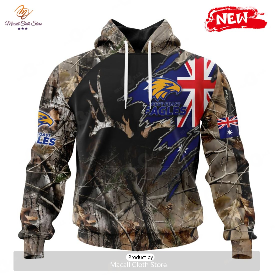HOT Personalized AFL West Coast Eagles Special Camo Realtree Hunting Hoodie Sweatshirt 3D HOT Personalized AFL West Coast Eagles Special Camo Realtree Hunting Hoodie Sweatshirt 3D