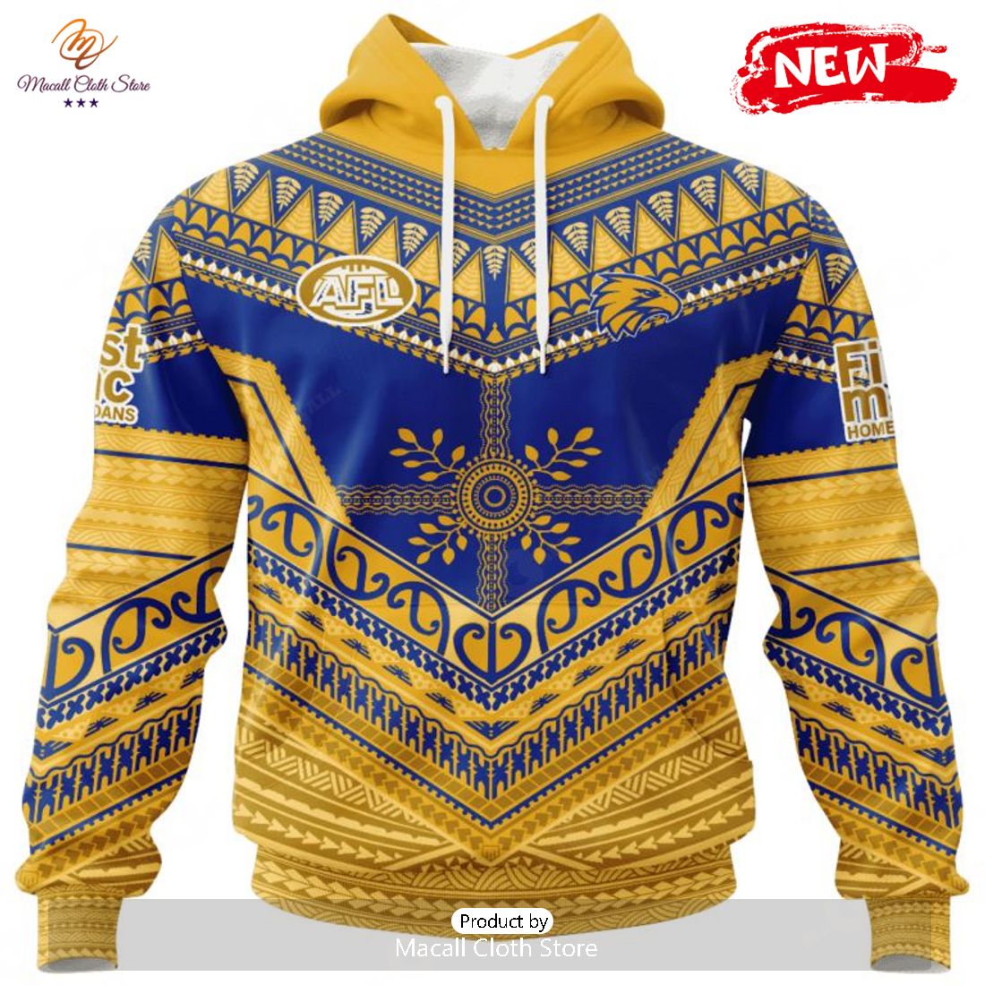 HOT Personalized AFL West Coast Eagles Special Pasifika Design Hoodie Sweatshirt 3D HOT Personalized AFL West Coast Eagles Special Pasifika Design Hoodie Sweatshirt 3D