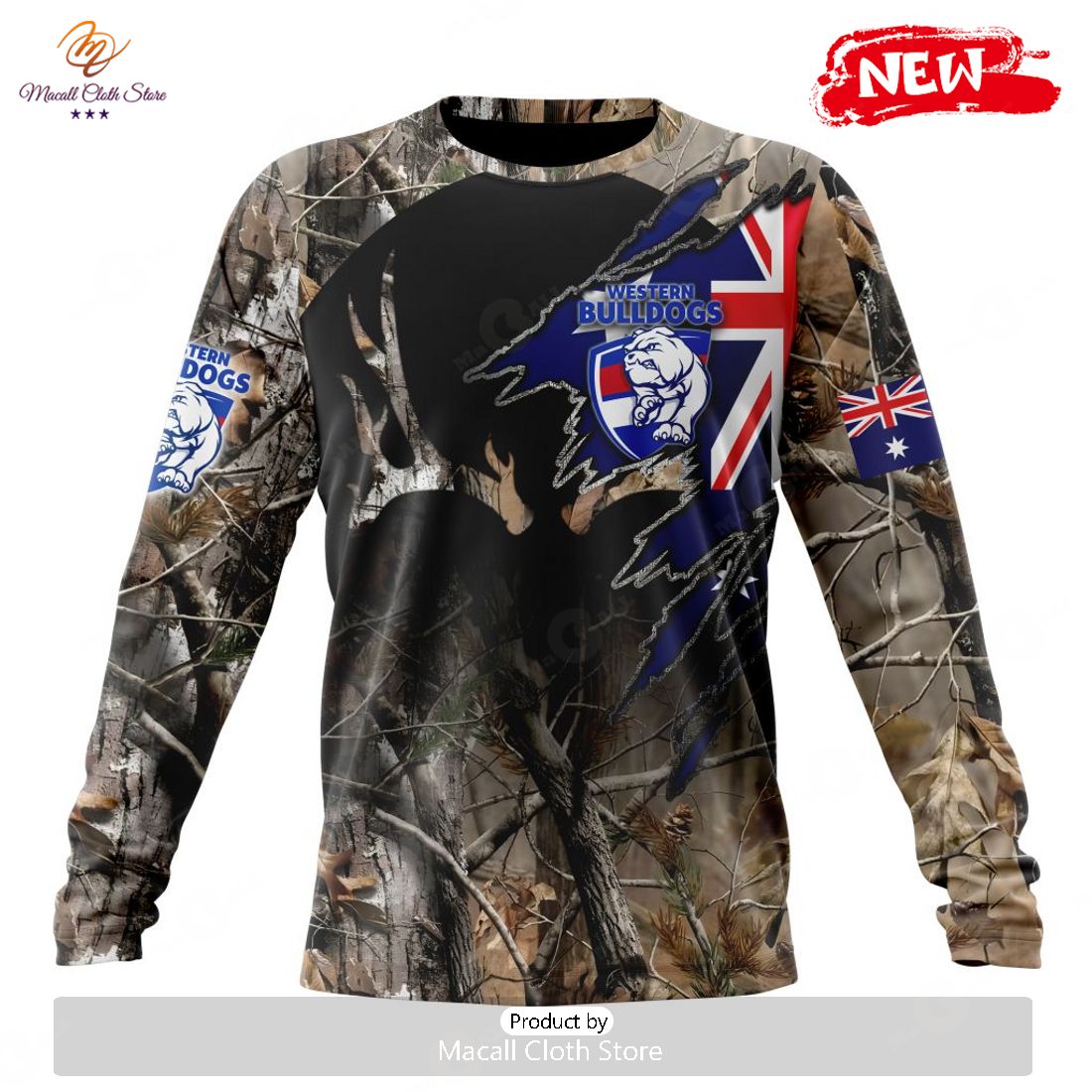 HOT Personalized AFL Western Bulldogs Special Camo Realtree Hunting Hoodie Sweatshirt 3D HOT Personalized AFL Western Bulldogs Special Camo Realtree Hunting Hoodie Sweatshirt 3D