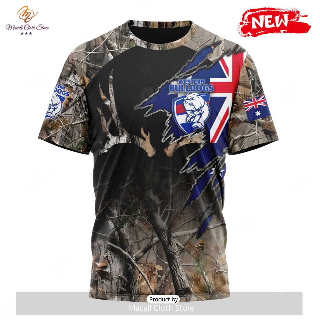 HOT Personalized AFL Western Bulldogs Special Camo Realtree Hunting Hoodie Sweatshirt 3D HOT Personalized AFL Western Bulldogs Special Camo Realtree Hunting Hoodie Sweatshirt 3D