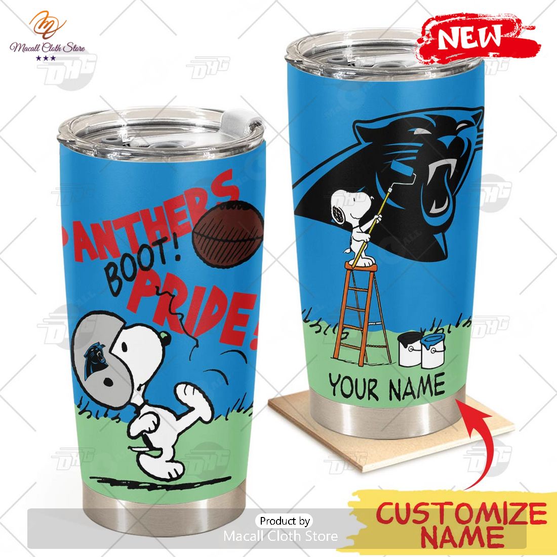 HOT Personalize NFL Carolina Panthers Snoopy Stainless Steel Tumbler HOT Personalize NFL Carolina Panthers Snoopy Stainless Steel Tumbler