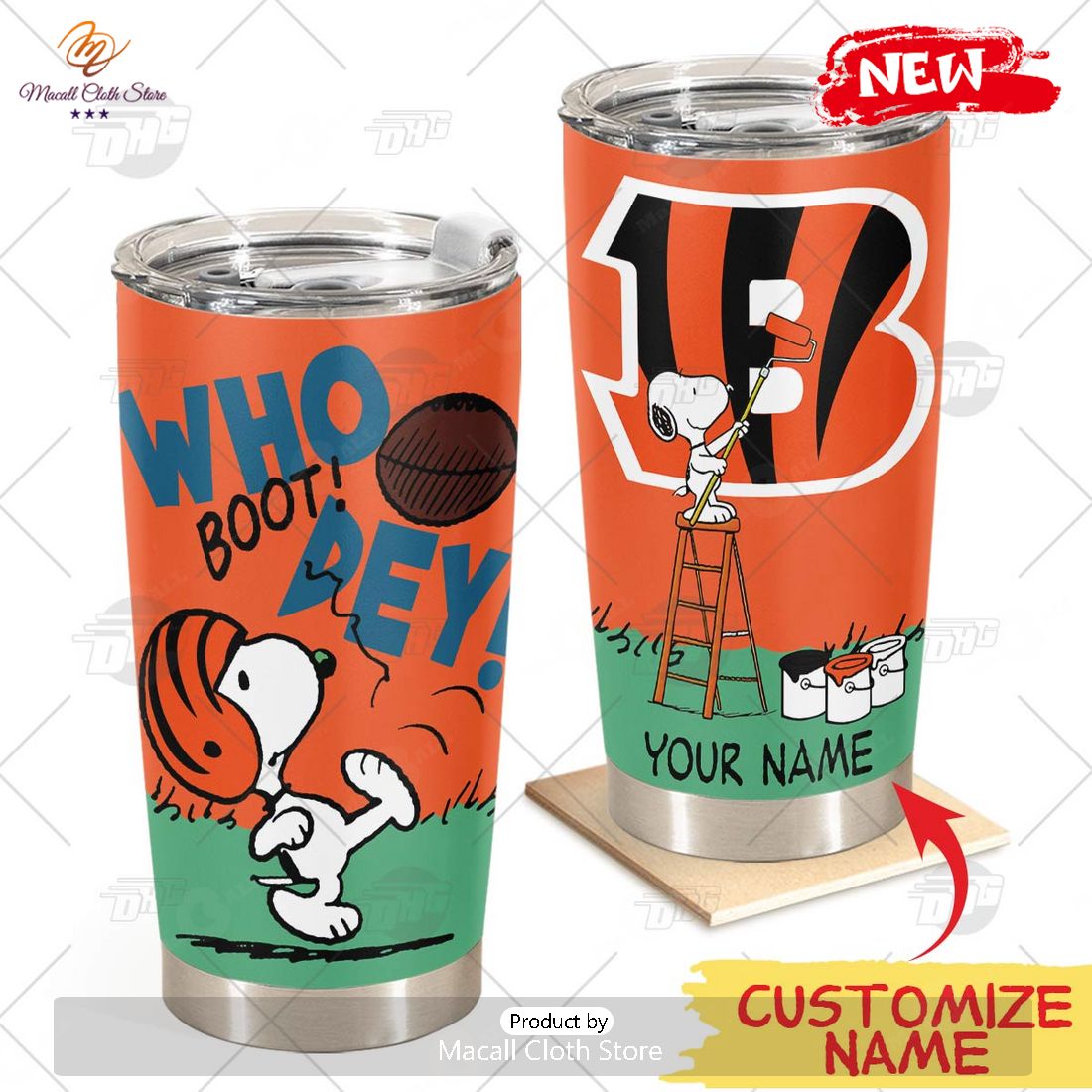 HOT Personalize NFL Cincinnati Bengals Snoopy Stainless Steel Tumbler HOT Personalize NFL Cincinnati Bengals Snoopy Stainless Steel Tumbler