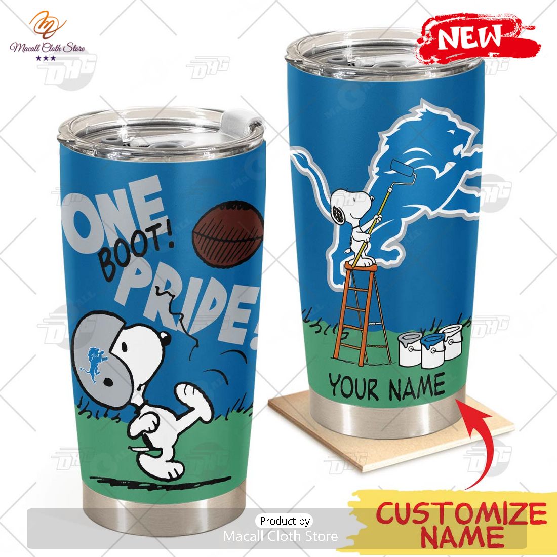 HOT Personalize NFL Detroit Lions Snoopy Stainless Steel Tumbler HOT Personalize NFL Detroit Lions Snoopy Stainless Steel Tumbler