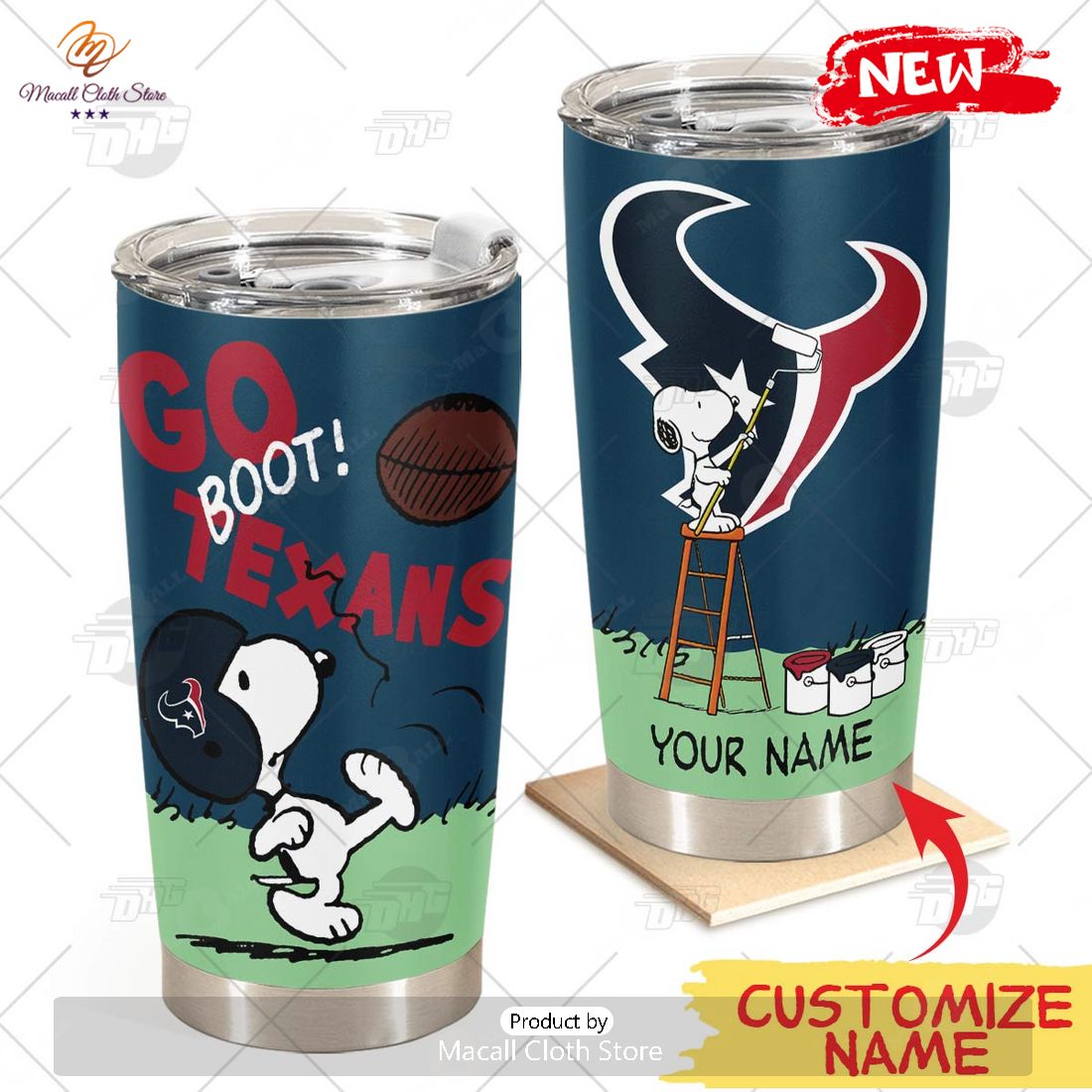 HOT Personalize NFL Houston Texans Snoopy Stainless Steel Tumbler HOT Personalize NFL Houston Texans Snoopy Stainless Steel Tumbler