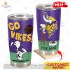 HOT Personalize NFL Miami Dolphins Snoopy Stainless Steel Tumbler