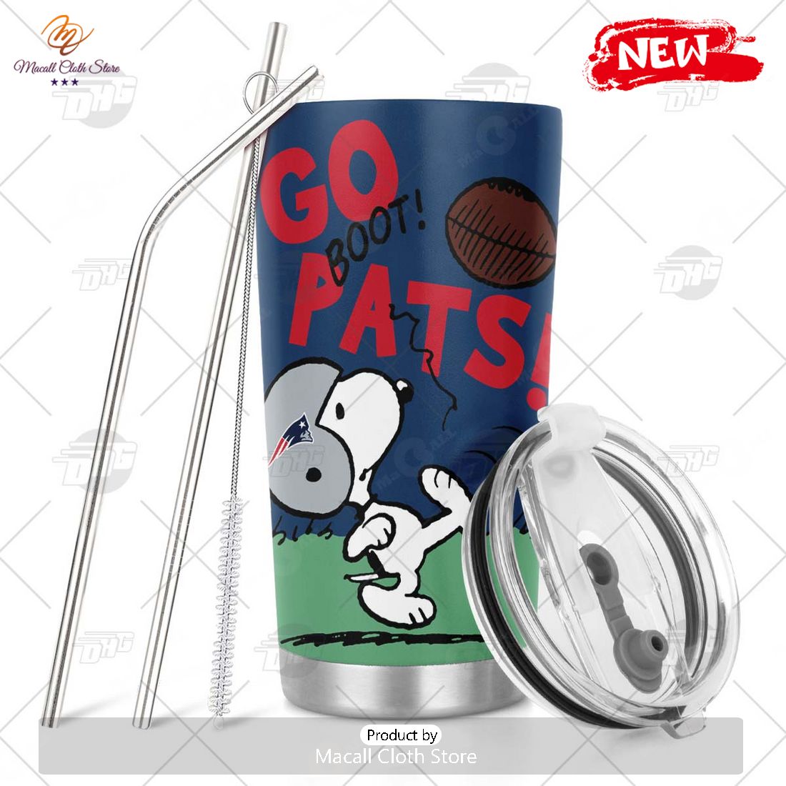 HOT Personalize NFL New England Patriots Snoopy Stainless Steel Tumbler HOT Personalize NFL New England Patriots Snoopy Stainless Steel Tumbler