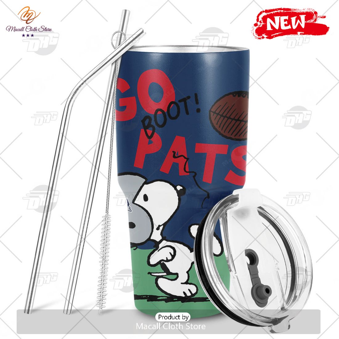 HOT Personalize NFL New England Patriots Snoopy Stainless Steel Tumbler HOT Personalize NFL New England Patriots Snoopy Stainless Steel Tumbler