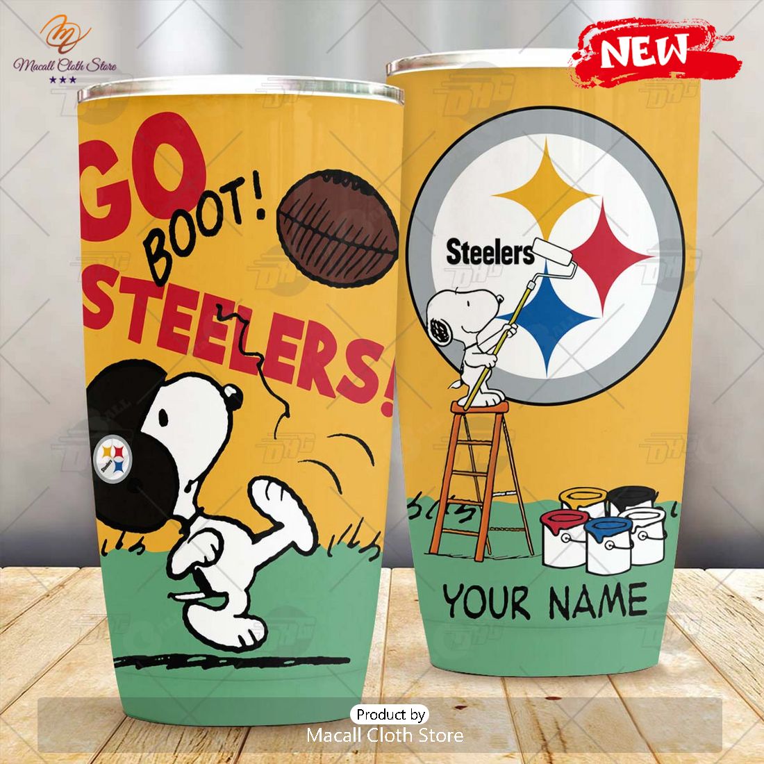 HOT Personalize NFL Pittsburgh Steelers Snoopy Stainless Steel Tumbler HOT Personalize NFL Pittsburgh Steelers Snoopy Stainless Steel Tumbler