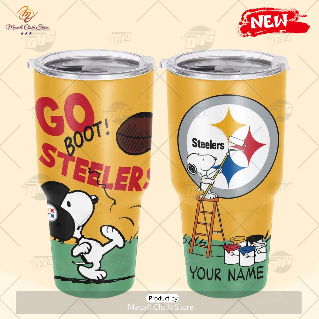 HOT Personalize NFL Pittsburgh Steelers Snoopy Stainless Steel Tumbler HOT Personalize NFL Pittsburgh Steelers Snoopy Stainless Steel Tumbler