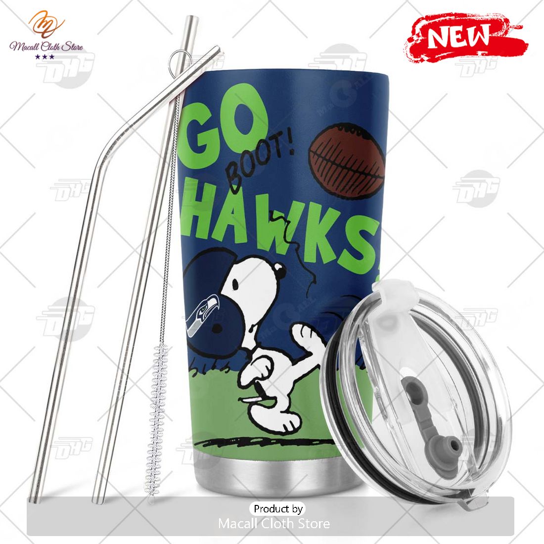 HOT Personalize NFL Seattle Seahawks Snoopy Stainless Steel Tumbler HOT Personalize NFL Seattle Seahawks Snoopy Stainless Steel Tumbler