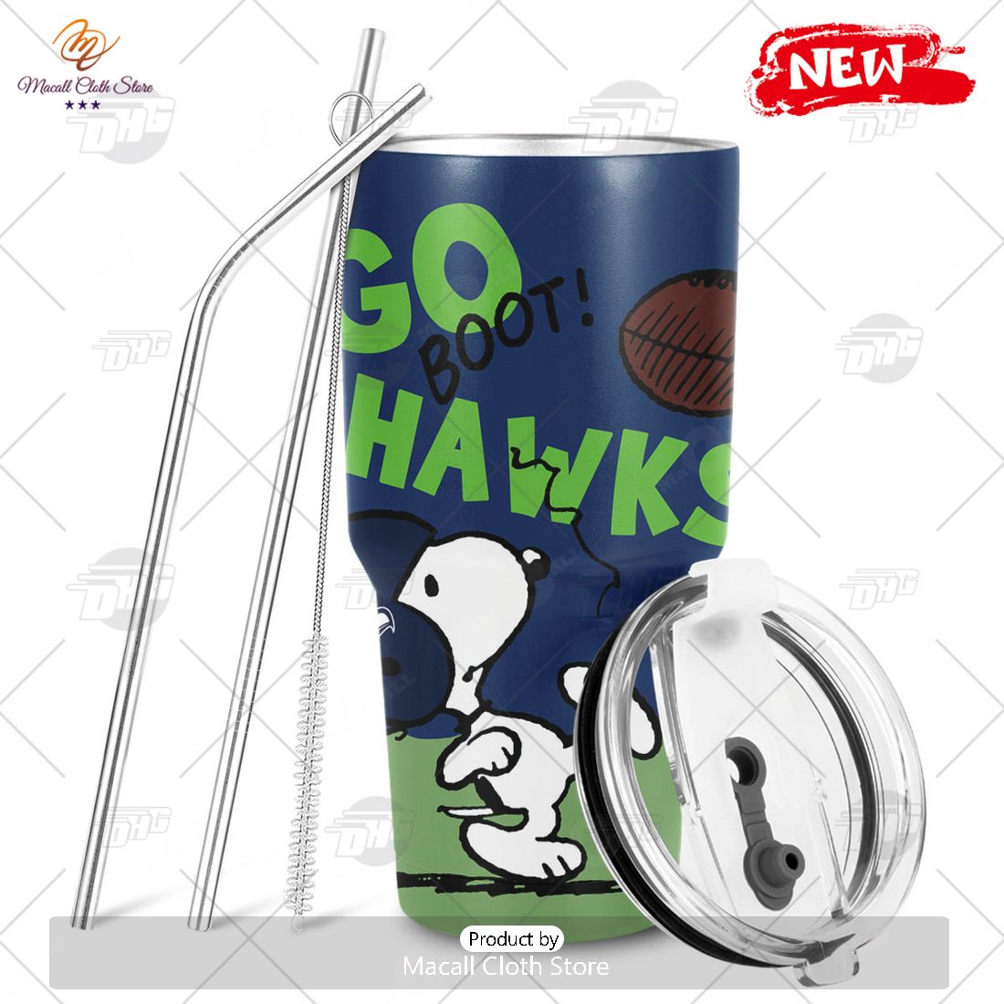 HOT Personalize NFL Seattle Seahawks Snoopy Stainless Steel Tumbler HOT Personalize NFL Seattle Seahawks Snoopy Stainless Steel Tumbler