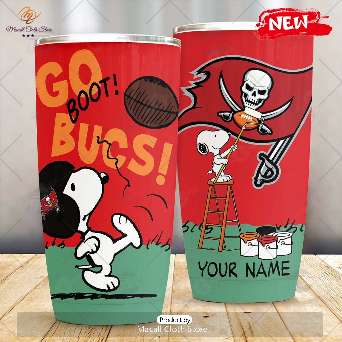 HOT Personalize NFL Tampa Bay Buccaneers Snoopy Stainless Steel Tumbler HOT Personalize NFL Tampa Bay Buccaneers Snoopy Stainless Steel Tumbler