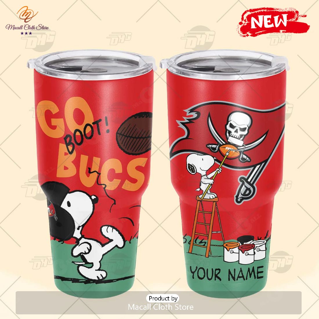HOT Personalize NFL Tampa Bay Buccaneers Snoopy Stainless Steel Tumbler HOT Personalize NFL Tampa Bay Buccaneers Snoopy Stainless Steel Tumbler