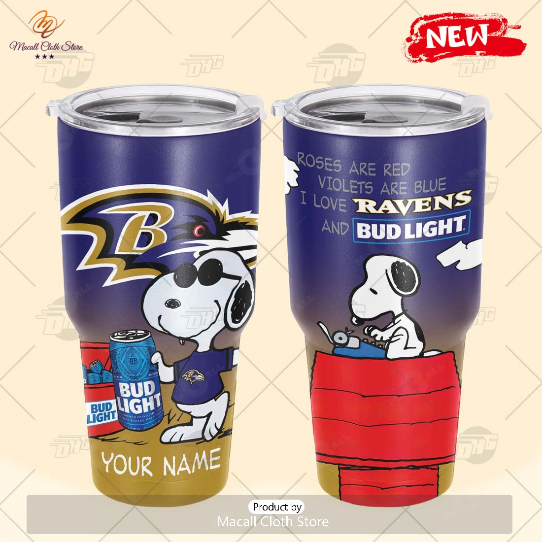 HOT Personalized NFL Baltimore Ravens Snoopy BUD LIGHT Beer Lover Stainless Steel Tumbler HOT Personalized NFL Baltimore Ravens Snoopy BUD LIGHT Beer Lover Stainless Steel Tumbler