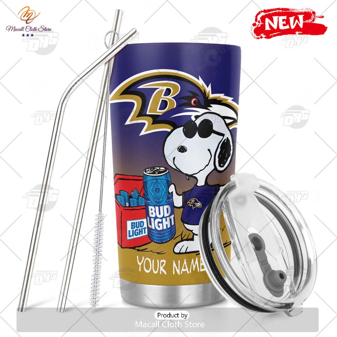 HOT Personalized NFL Baltimore Ravens Snoopy BUD LIGHT Beer Lover Stainless Steel Tumbler HOT Personalized NFL Baltimore Ravens Snoopy BUD LIGHT Beer Lover Stainless Steel Tumbler