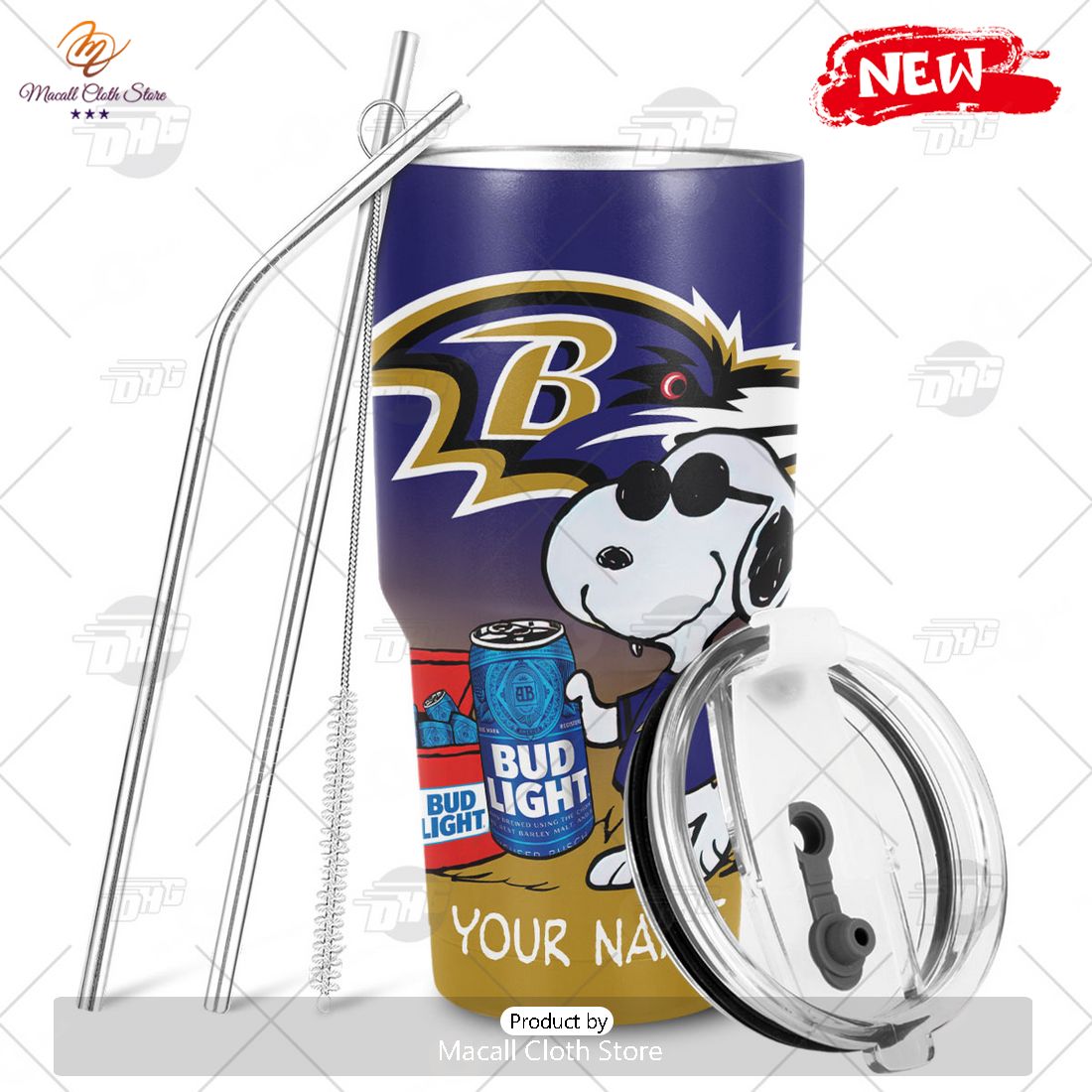 HOT Personalized NFL Baltimore Ravens Snoopy BUD LIGHT Beer Lover Stainless Steel Tumbler HOT Personalized NFL Baltimore Ravens Snoopy BUD LIGHT Beer Lover Stainless Steel Tumbler
