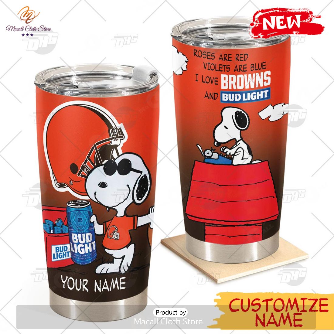 HOT Personalized NFL Cleveland Browns Snoopy BUD LIGHT Beer Lover Stainless Steel Tumbler HOT Personalized NFL Cleveland Browns Snoopy BUD LIGHT Beer Lover Stainless Steel Tumbler