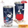 HOT Personalized NFL Cleveland Browns Snoopy BUD LIGHT Beer Lover Stainless Steel Tumbler