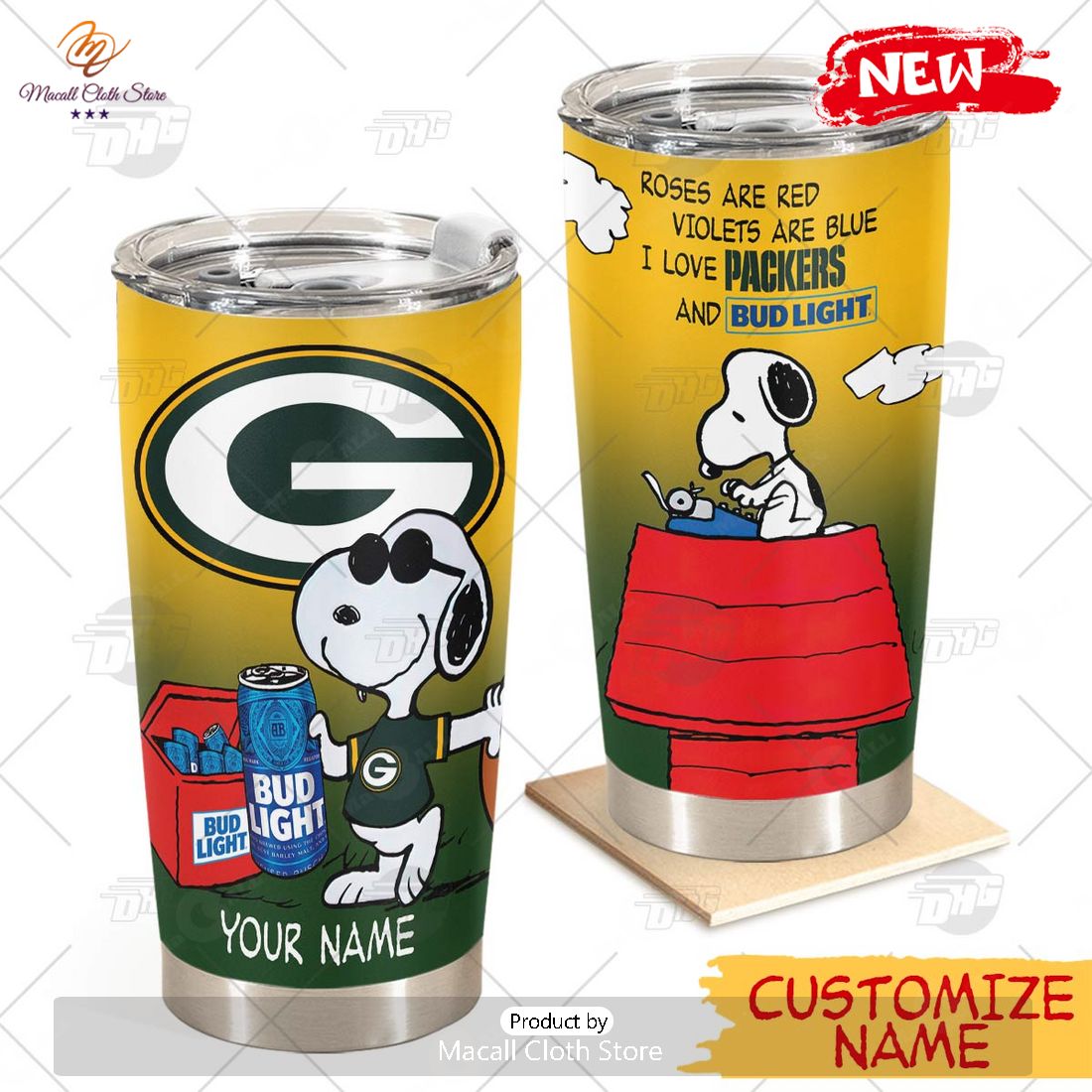 HOT Personalized NFL Green Bay Packers Snoopy BUD LIGHT Beer Lover Stainless Steel Tumbler HOT Personalized NFL Green Bay Packers Snoopy BUD LIGHT Beer Lover Stainless Steel Tumbler