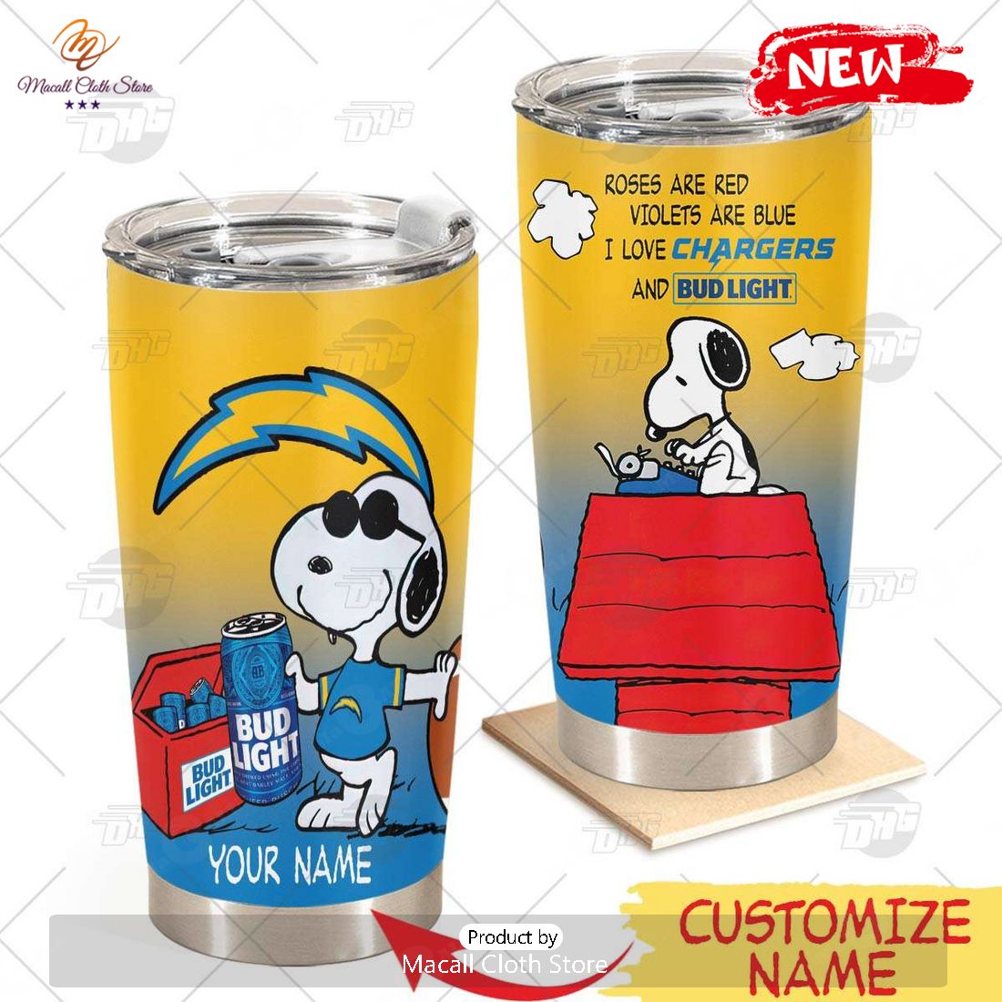 HOT Personalized NFL Los Angeles Chargers Snoopy BUD LIGHT Beer Lover Stainless Steel Tumbler HOT Personalized NFL Los Angeles Chargers Snoopy BUD LIGHT Beer Lover Stainless Steel Tumbler